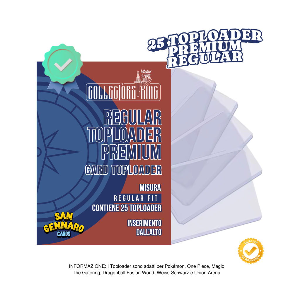 25 Toploader Rigidi Per Carte Collectors King